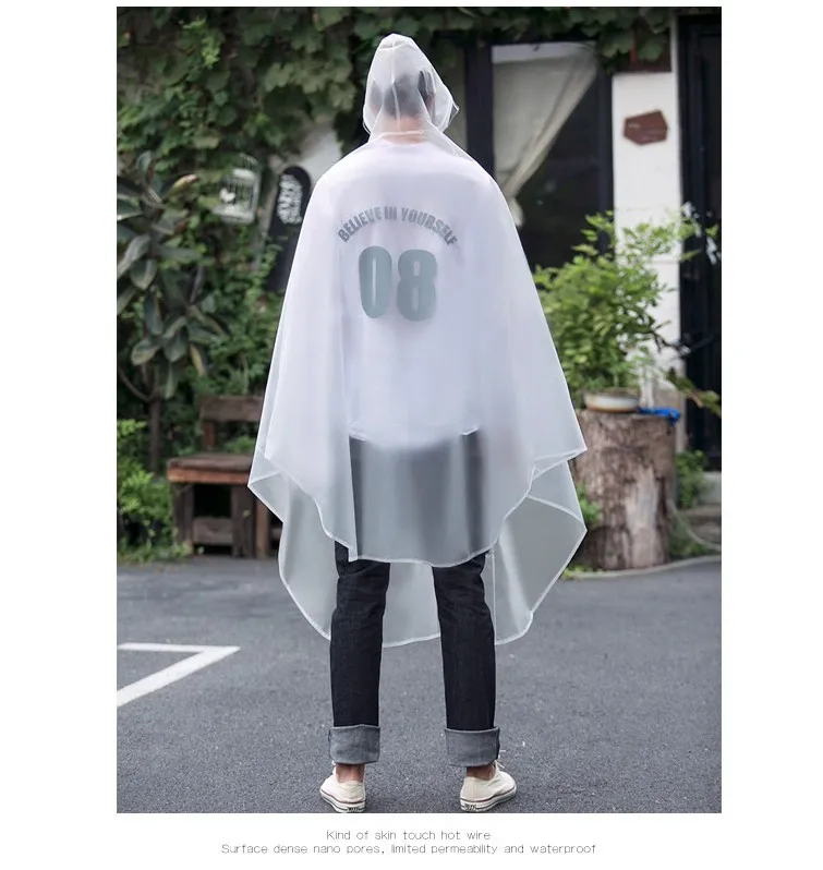 102.2018 new design Cheap to carry Hood Big hat Reflective Strip waterproof Rain Capes Plastic Bicycle Motorcycle Rain Poncho