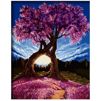 

Newest Wishing Tree Oil Painting By Numbers Kits Wall Art Picture Home Decor Acrylic Paint On Canvas For Artwork