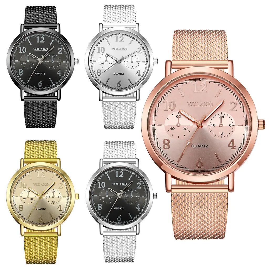 

YOLAKO Casual Quartz Plastic Leather Band Newv Strap Watch Analog Wrist Watch Wrist Watch Women Clock reloj