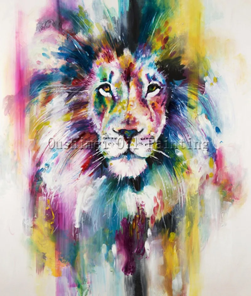 lion oil painting