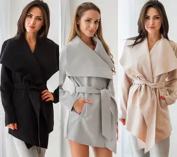 

New Fashion Women Ladies Long Trench Coats Windbreaker Cardigan Winter Slimming Trench Outwear