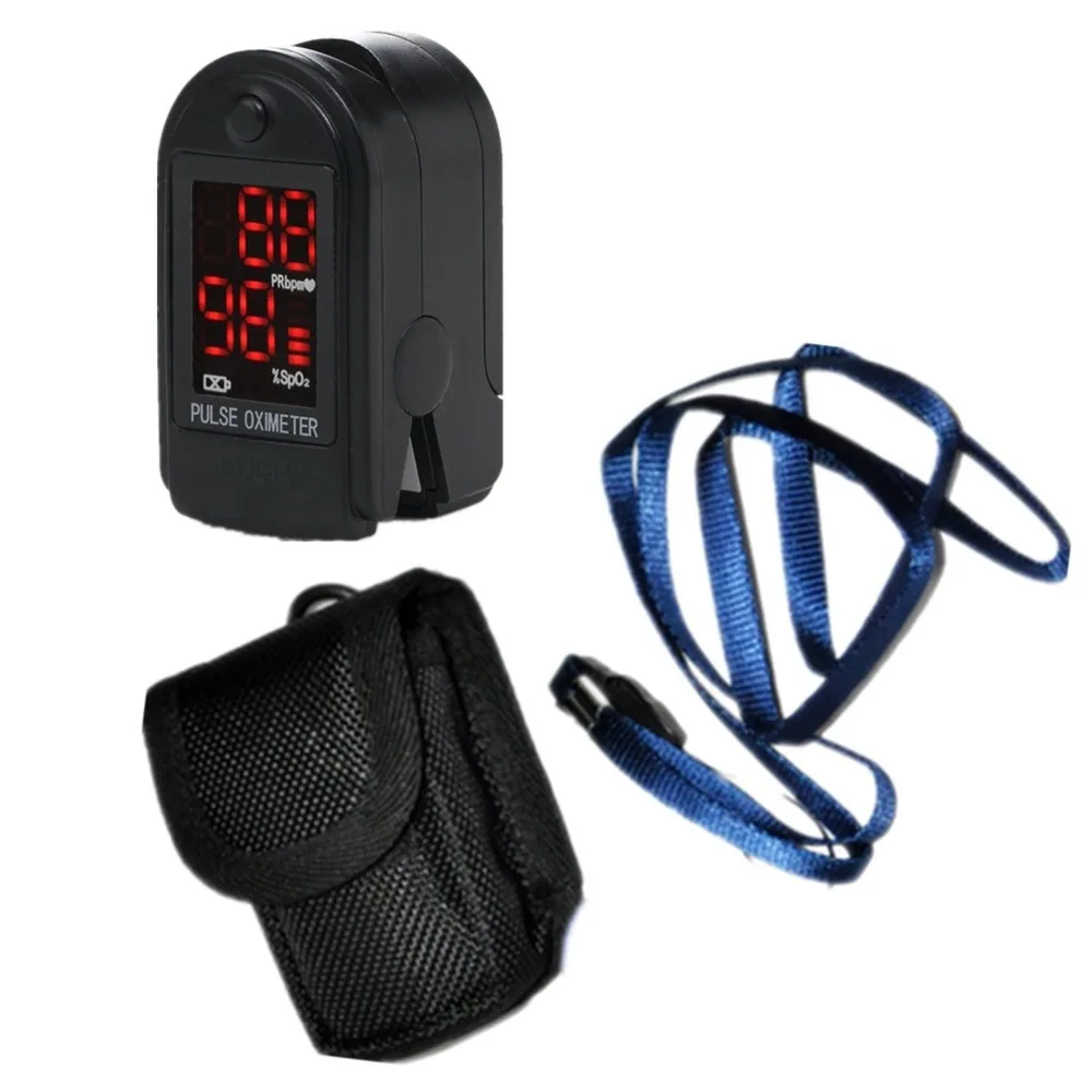 

FREE rubber case 17  BLACK CMS50DL OXYMETRE SATUROMETRE POULS METRE ECOM Blood Oxygen SPO2 PR Monitor LED Screen FREE Hang rope