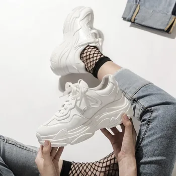 

New 2019 Summer Casual Women Sneakers Air Mesh Breathable Shoes Flat Platform Casual Shoes Female Trainers White Pink Size 35-40