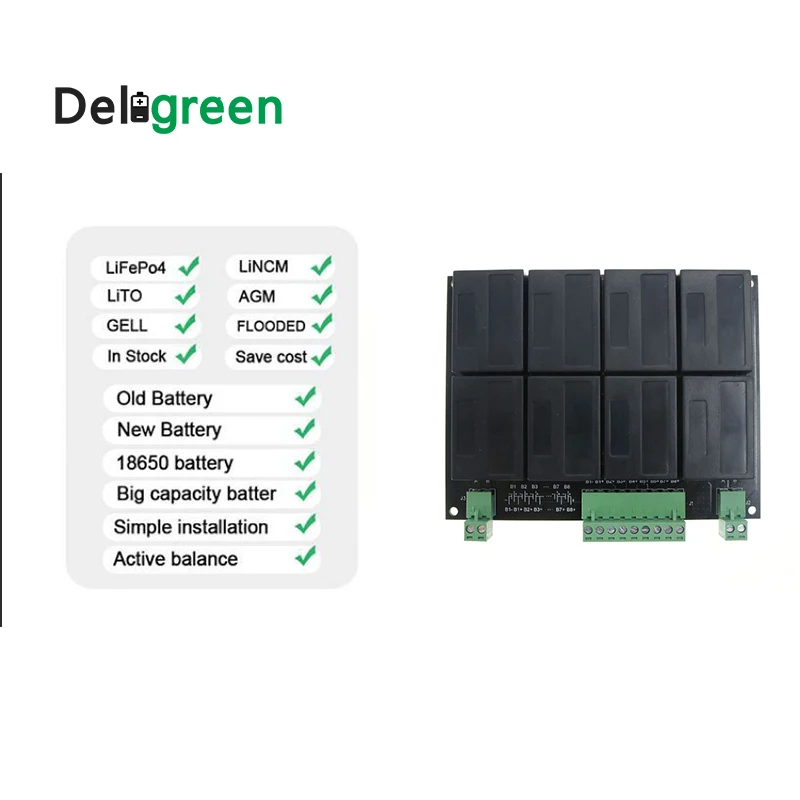 9 шт. 8 S/24 V QNBBM литиевая батарея эквалайзер балансировки BMS для LIFEPO4, LTO NCM LMO 18650 DIY пакет