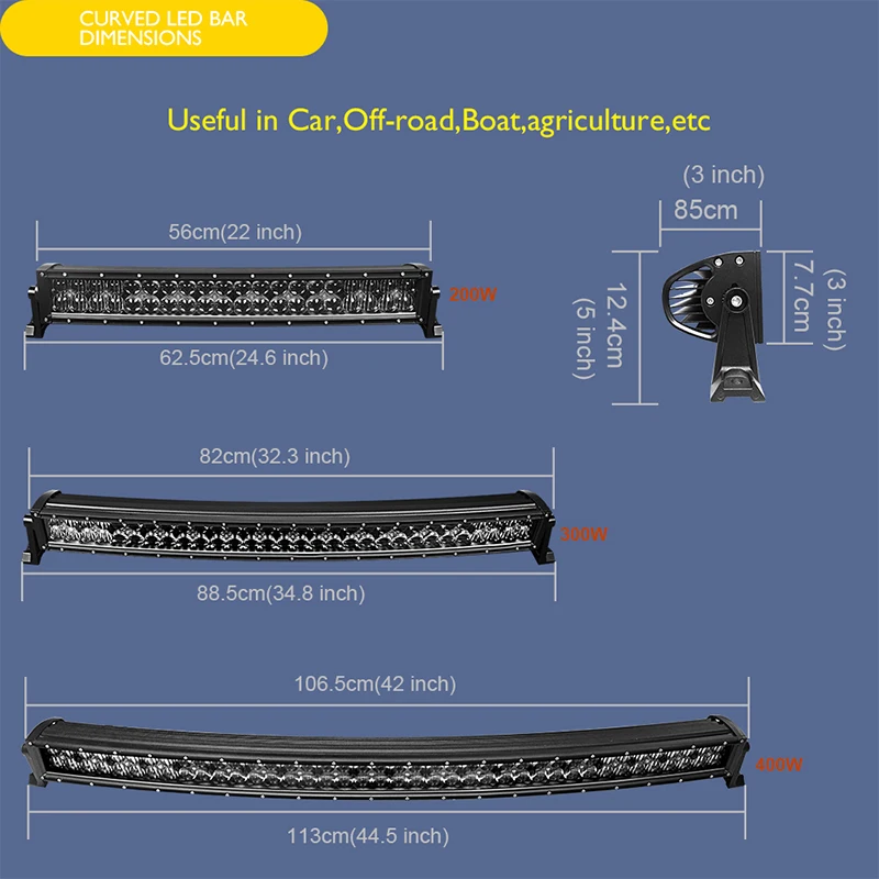 5D 400W 42 ''новые внедорожные рабочие лампы пол точечного комбинированного луча прямые изогнутые 24V 12V Светодиодный светильник для авто трактор ATV SUV MPV Субару Outback