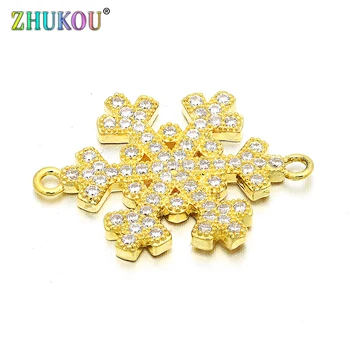

18*25mm Brass Cubic Zirconia Snow Connectors for Women Diy Necklace & Bracelet Jewelry Findings Accessories, Model: VS19