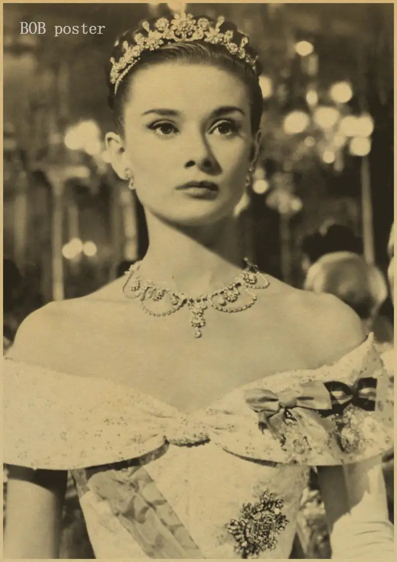 映画ローマの休日オードリーヘップバーンポスターレトロクラフト壁紙ビンテージポスター寝室装飾 Vintage Poster Audrey Hepburn Posterposter Retro Aliexpress