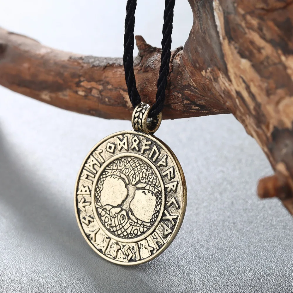 QIMING скандинавские Викинги руны Амулет подвеска ожерелье дерево жизни руны Ожерелье Женщины Северный талисман колье