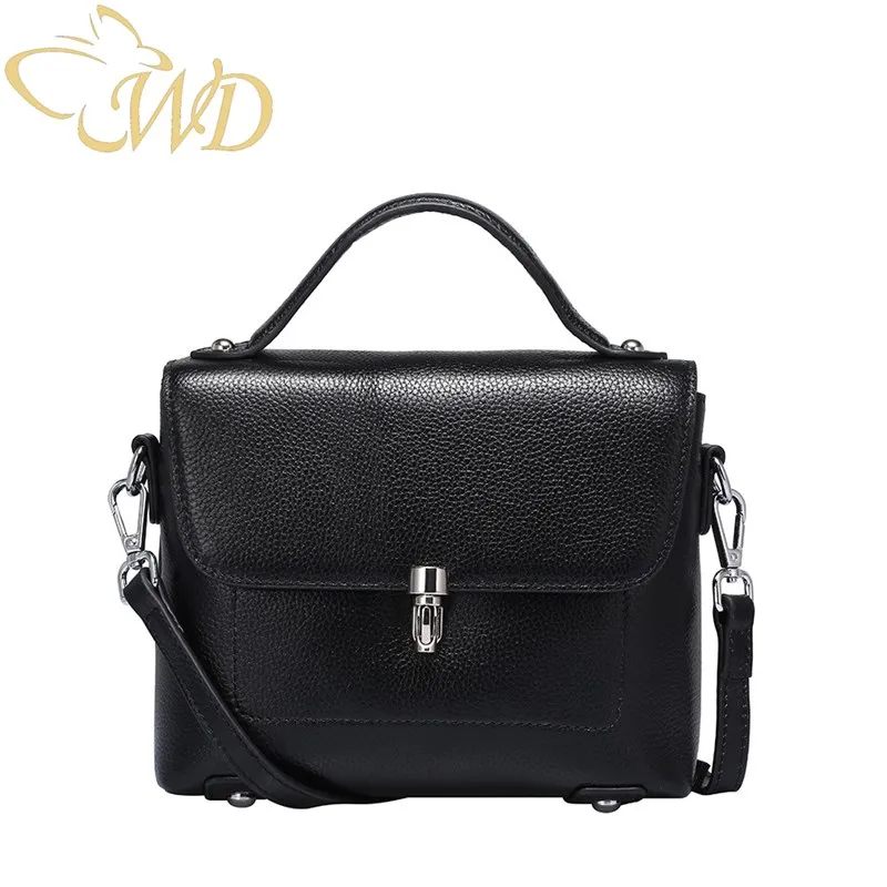 

Leather handbag 2019 spring and summer new handbag Korean version of the first layer of leather shoulder slung small square bag