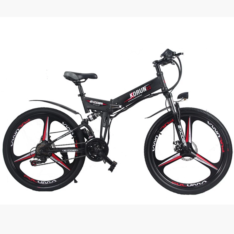 24 inch folding electric mountain bike 48V variable speed smart GPS APP ebike Double battery built-in lithium battery 40KMH