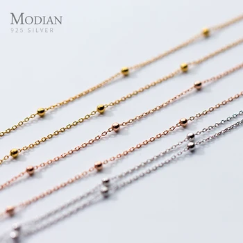 

Modian New Sale 100% 925 Sterling Silver Exquisite Tiny Rose & Gold Color Necklaces Pendant For Women Fine Fashion Jewelry