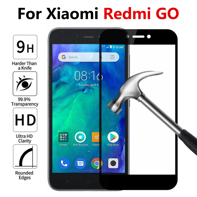 Защитное стекло для Xiaomi Redmi Go экрана go redmigo закаленное с полным покрытием пленка