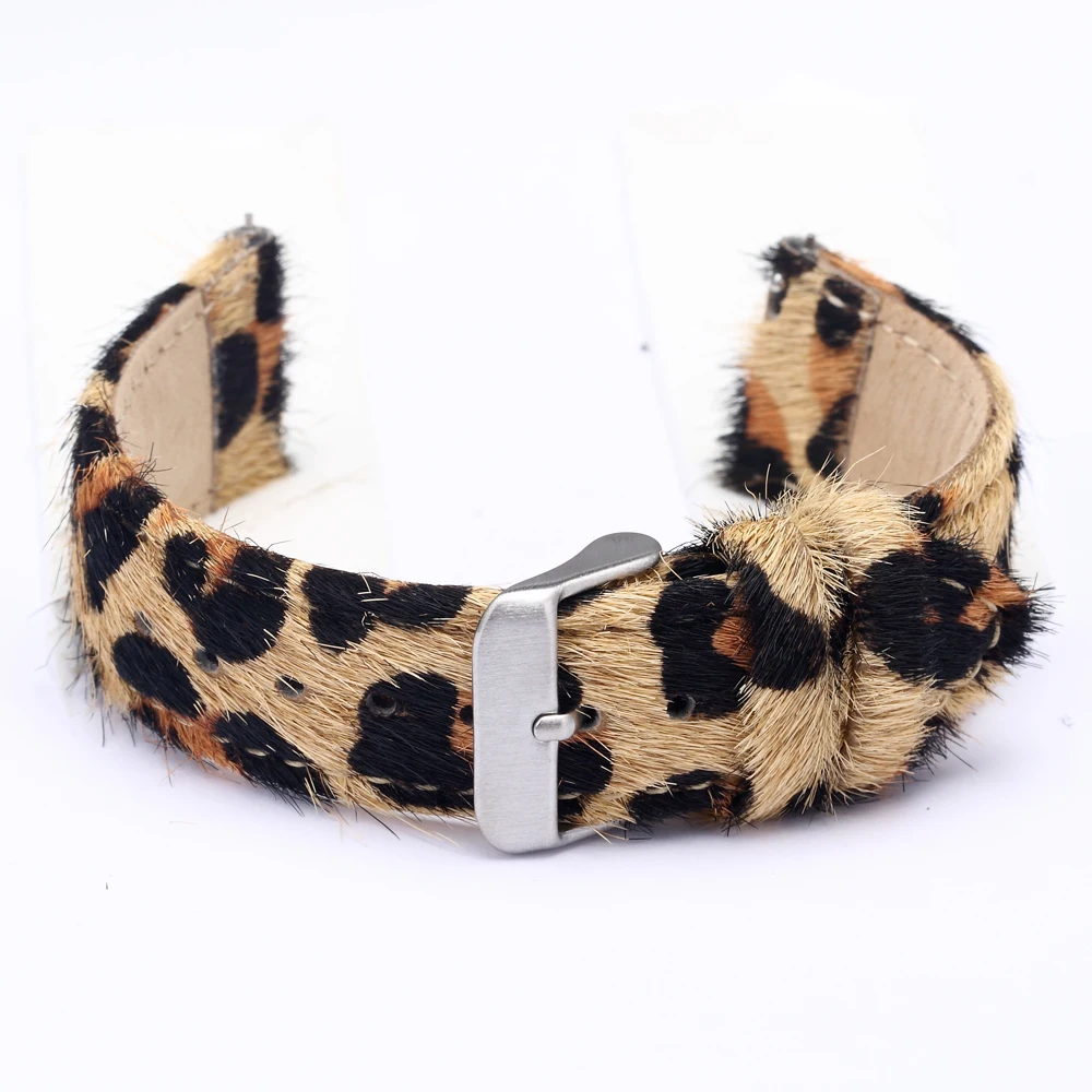 

20mm Leopard Watch Strap for Branded Watches, Horse Watch Band Unique Design Genuine Leather Watch Belt