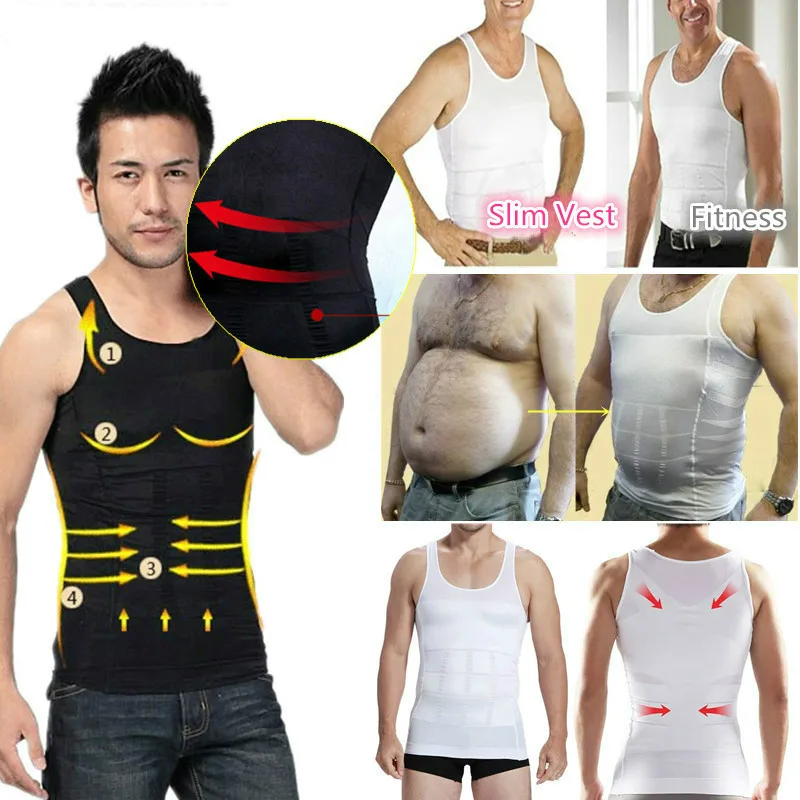 Горячая Для Мужчин's Утягивающее Корректирующее Белье Фаха hombre Body Shaper Для мужчин животик формирователь жилет животик Формирователь талии Облегающая рубашка с поясом для сжигания жира