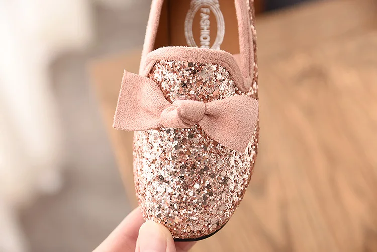 princess shoes spring and autumnfashion new Korean children's peas shoes girls single shoes diamond Girls leather shoes