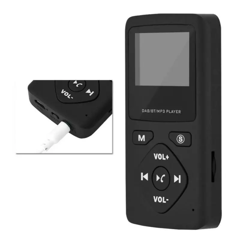 Портативный DAB/DAB+ цифровой карманный радиоприемник Bluetooth MP3 плеер с наушниками