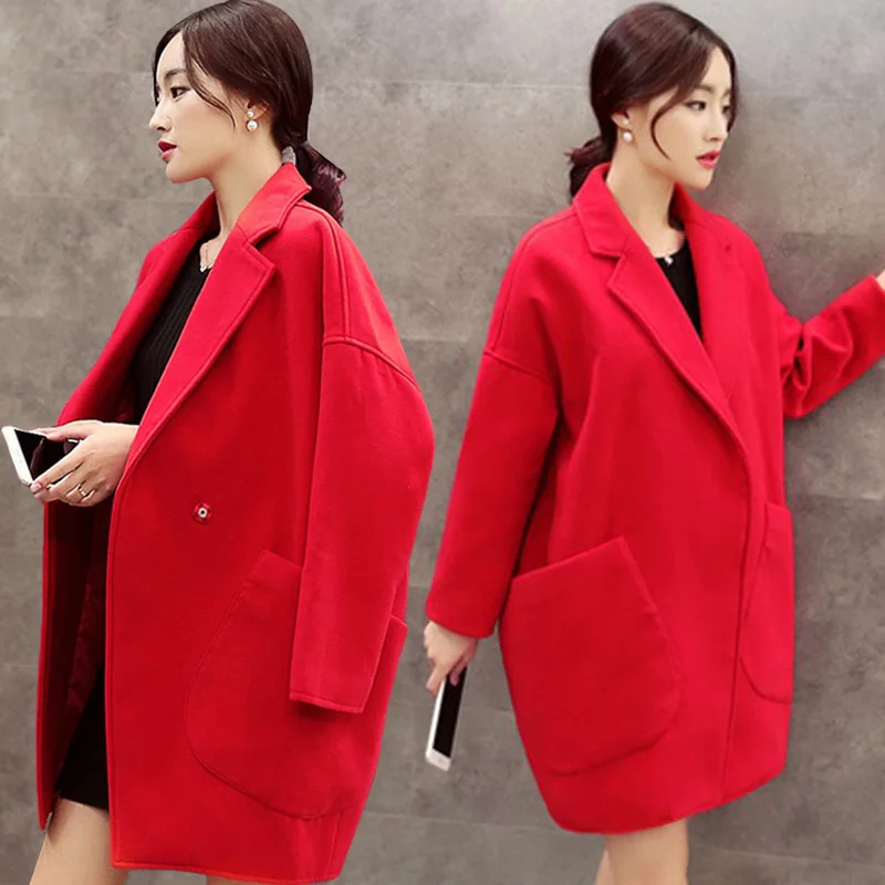 2020 утепленное осенне зимнее теплое Женское шерстяное пальто на одной пуговице