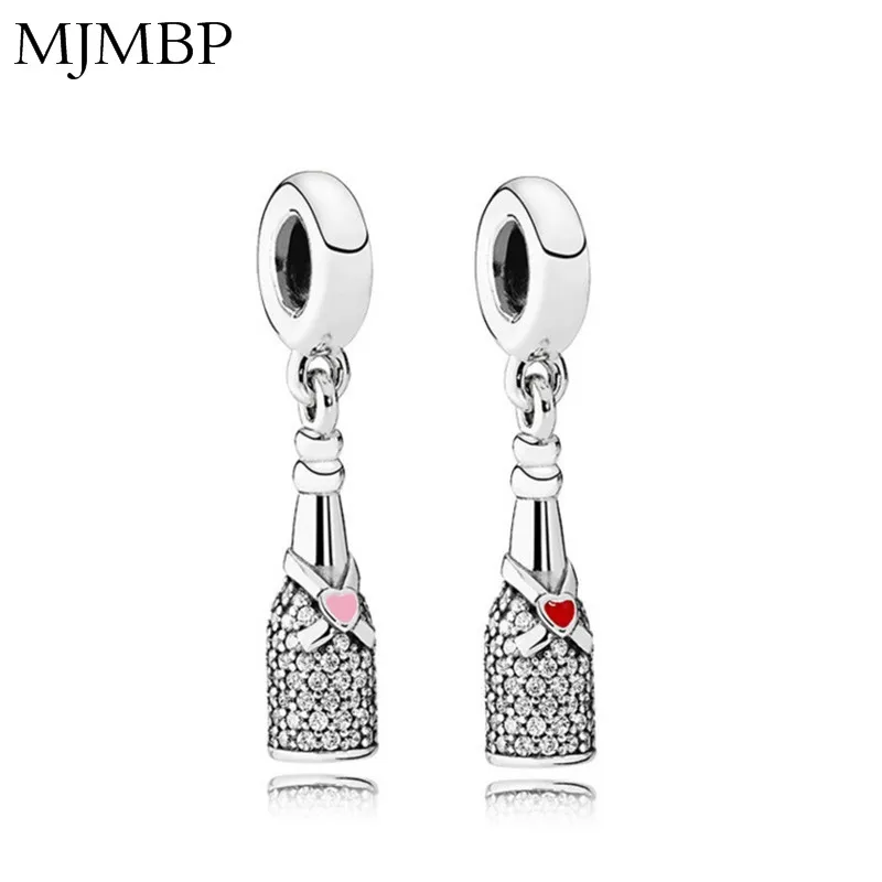 

Celebration Time Bottle DIY Pendant Charms Fashion Beads Fit Pandoraa Gift For Bracelet & Necklaces Jewelry making Women Gifts