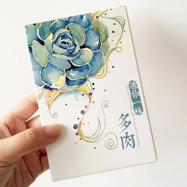 30 unidades/pacote Mão Desenho Aquarela Plantas Suculentas 