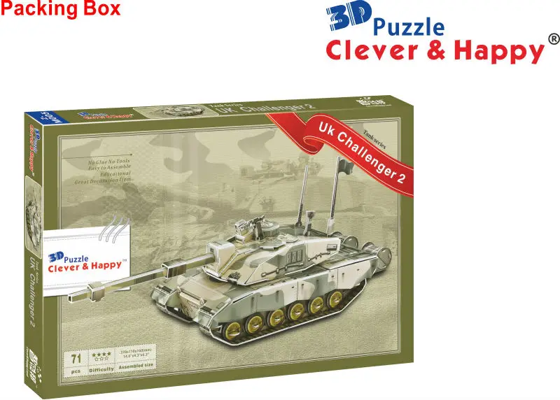Дизайн 3d танк головоломка бумага для моделирования UK Challenger 2
