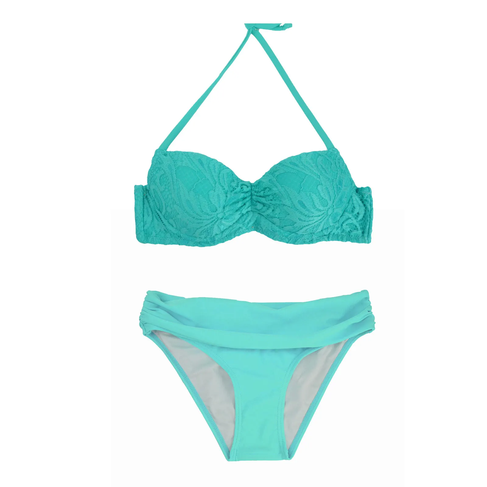 

Halter String Bikini Set Brazilian Push Up Swimwear Low Waist Bottom Bathing Suit Pad Swimsuit Female Beach Wear Solid Bquinis