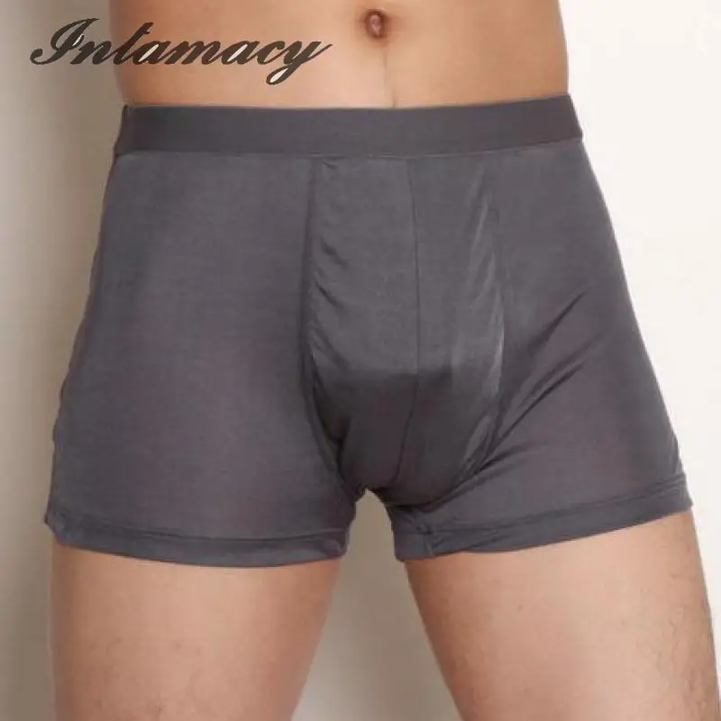 

Quality male 100% real silk knitted panties four corners boxer panties