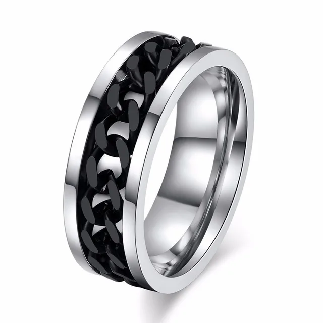 Can Engrave ChainsPro Sturdy Cuban Link//Spinner Rings for Men//Women Send Gift Box Size 06-12 18K Gold Tone//316L Stainless Steel//Black