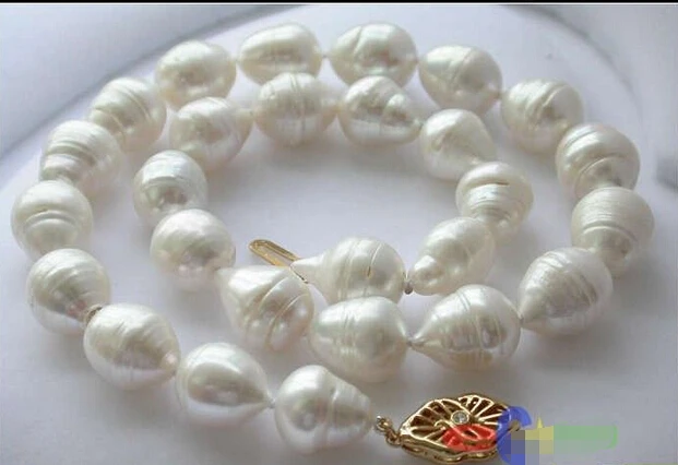 

HOT## Wholesale FREE SHIPPING >>> p1595 17" 15MM WHITE DRIP FRESHWATER CULTURED PEARL NECKLACE