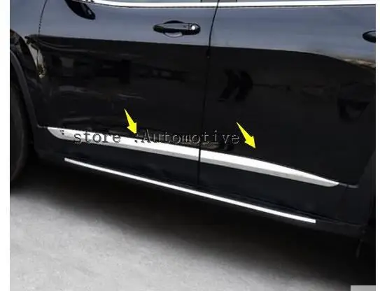 

For 2014 2015 2016 2017 For Jeep Cherokee Chrome Body Molding Door Side Line Garnish Trim Cover Protector Guard Strip 4Pcs