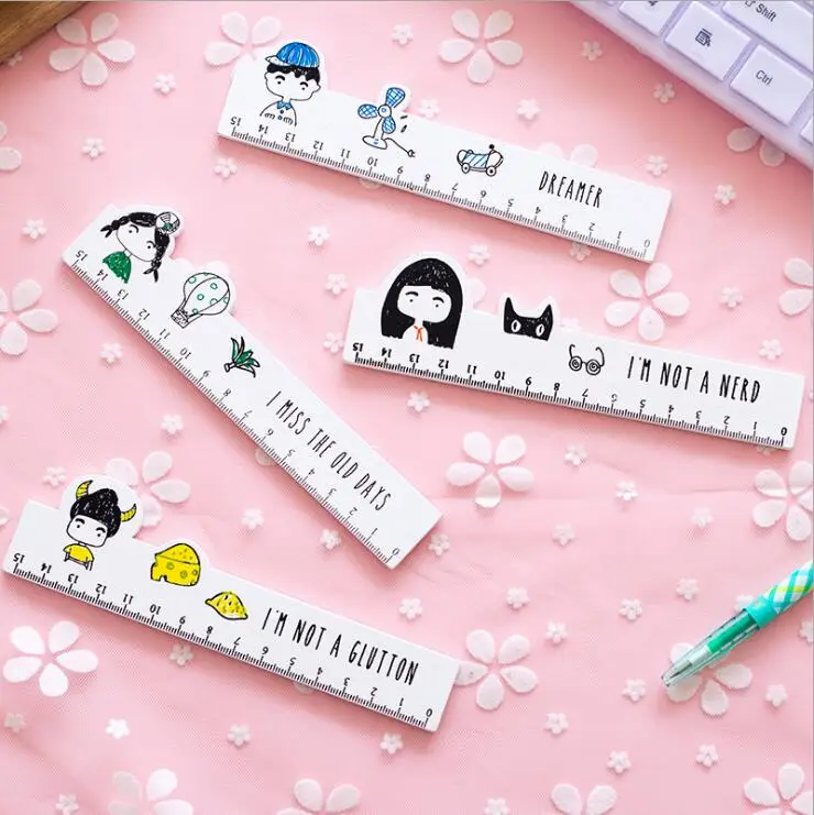 

15cm My Best Classmate Wooden Ruler Measuring Straight Ruler Tool Promotional Gift Stationery
