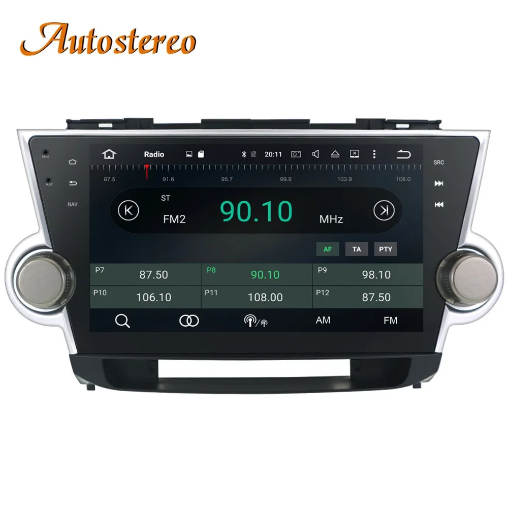 Excellent Auto stereo Android 8 Car No DVD player GPS Navigation For Toyota HIGHLANDER 2008-2014 multimedia radio tape recorder head unit 1