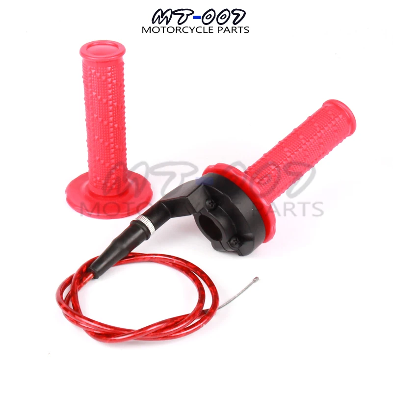 4 colors Mayitr 1 Pair 7/8&quot Motorcycle Twist Throttle Hand Grip With Cable For ATV Quad Pit Dirt Bike 90 110 125CC Free shipping |