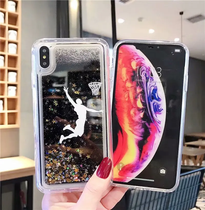 For iPhone XS Max Dynamic Liquid Bling NBA Basketball Star Phone Case VIP Star TPU Back Cover For iPhone XR X 6 6S 7 8 Plus Case (5)