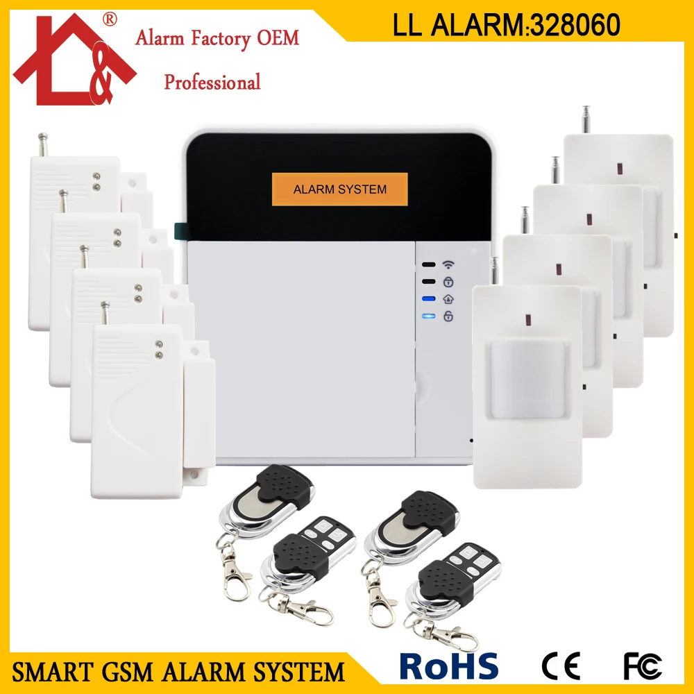 

Android/iOS App Control Wireless GSM Security System Home Alarm