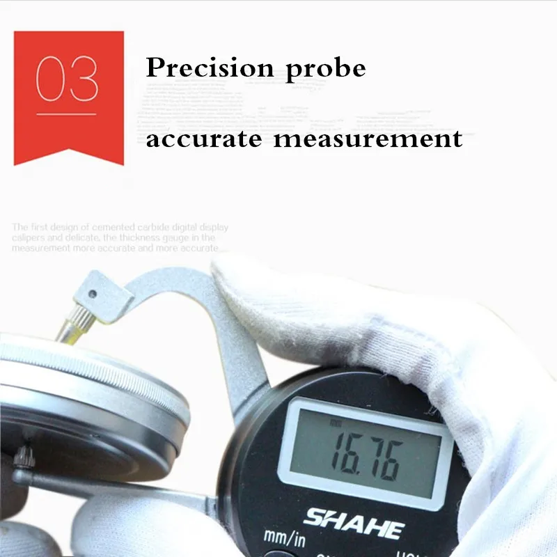 SHAHE Высокая точность 0,05 мм электронный цифровой портативный датчик толщины цифровой суппорт измерения толщины 0-25 мм