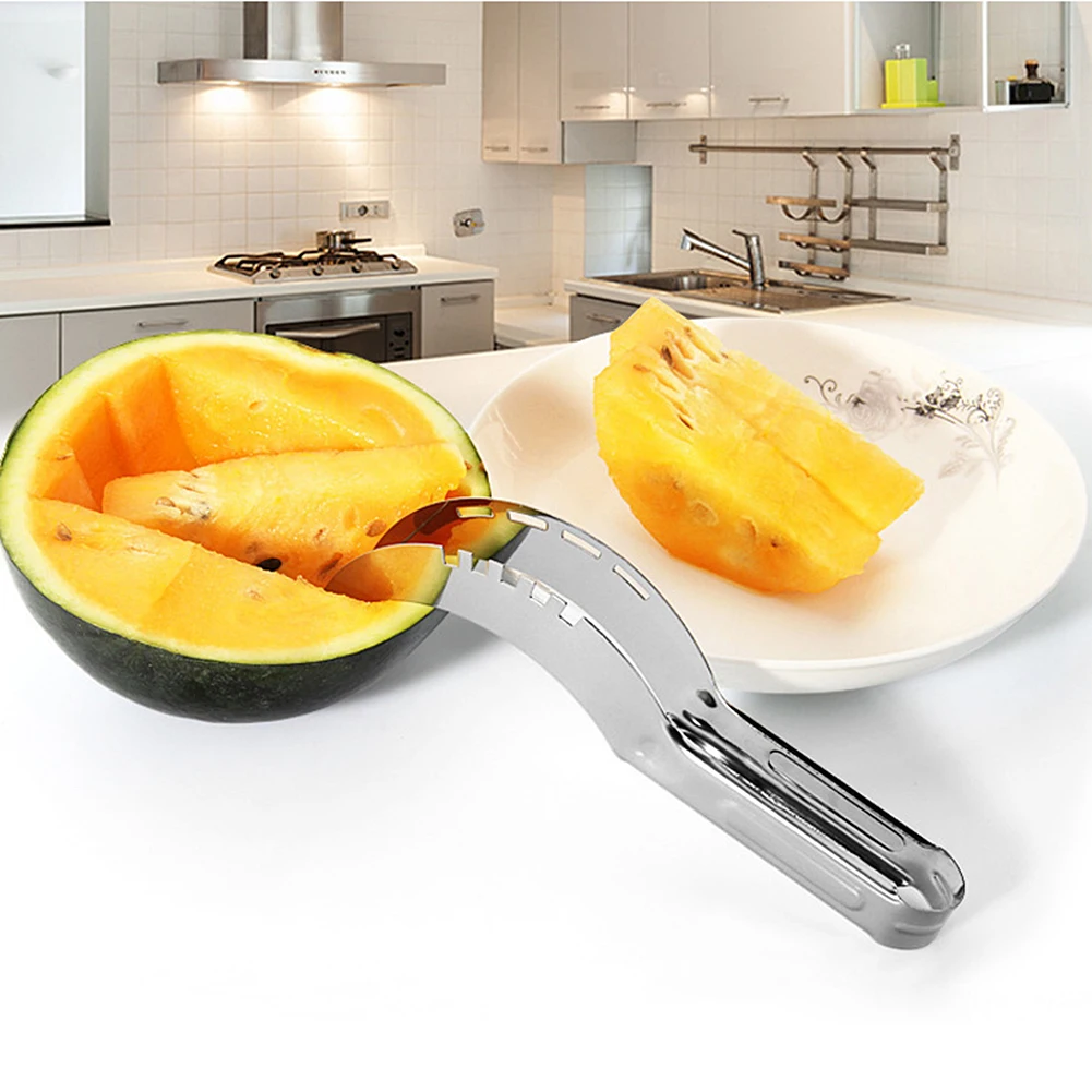 Watermelon Slicer & Serve Perfect In Stainless Steel Fruit Cutter and Corer Easy Melon Slices To Collect Kitchenware | Дом и сад