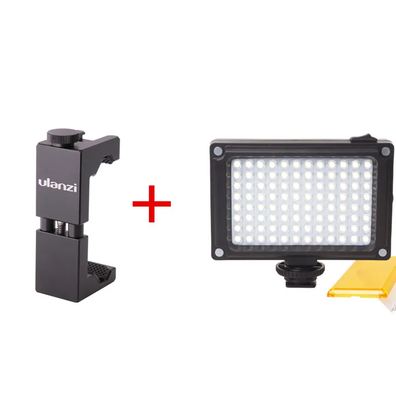 With LED Light Тренога для смартфонов крепление алюминий Metel универсальный для смартфона Штатив Адаптер ручка держатель для iPhone 7 Plus Android - Цвет: With LED Light