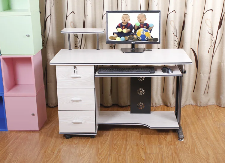 Glass Computer Desk Desktop Home Office Bookcase 1 M 2 Table