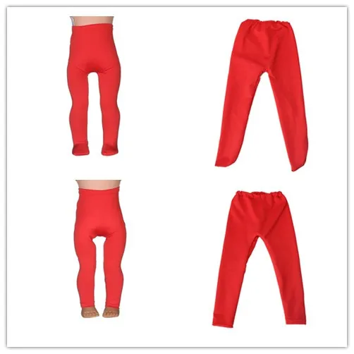 2 вида красные леггинсы облегающие брюки подходит для 18 дюймов американская кукла Детские аксессуары для кукол ручной работы модные штаны Одежда