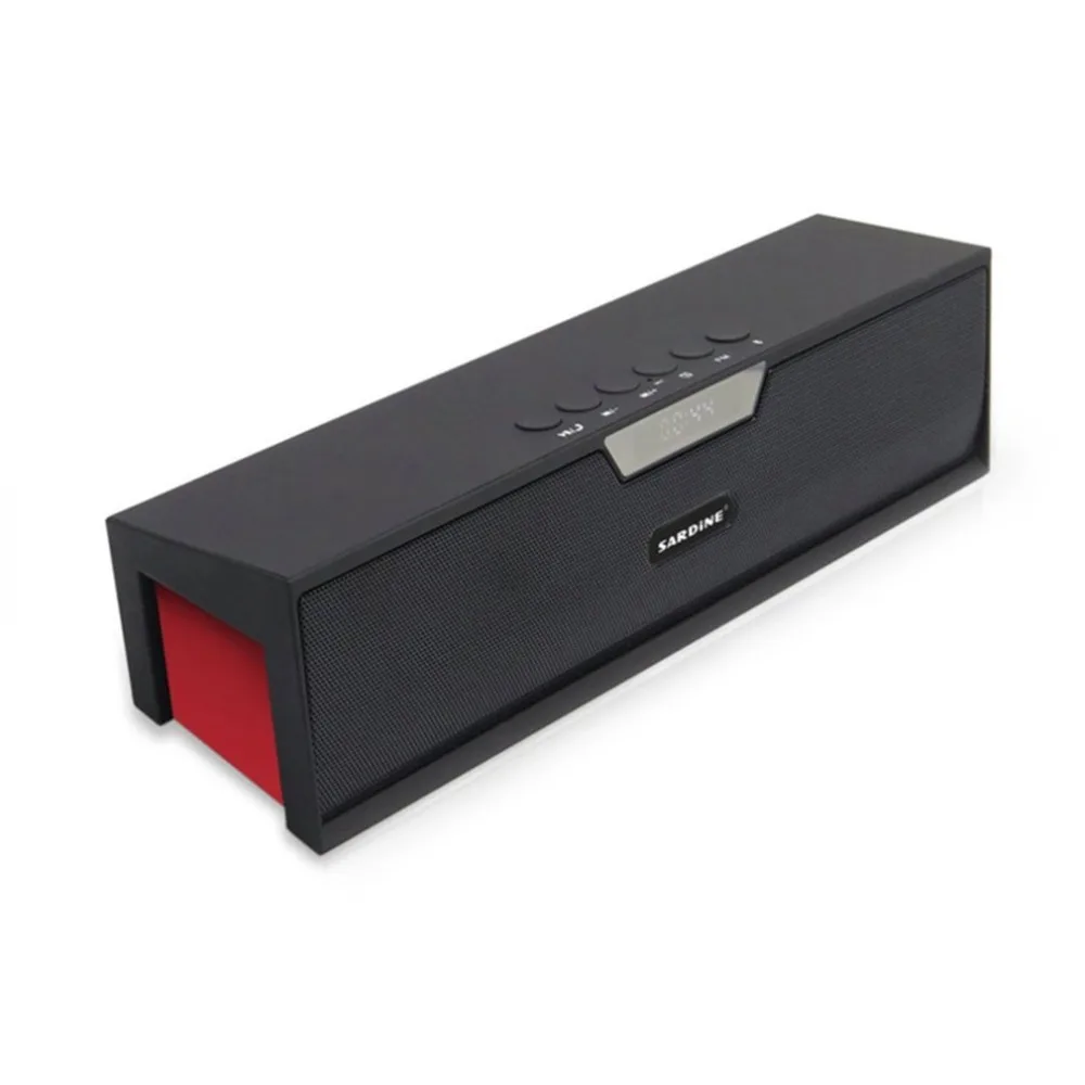 

SARDiNE Portable Bluetooth Speakers with Alarm clock Super Bass Wireless Stereo Music LCD Time Display FM Radio Built-in Mic