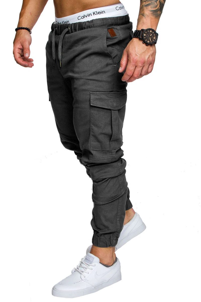 Новинка, мужские камуфляжные штаны. эластичные спортивные штаны. M-4XL - Цвет: Dark Gray
