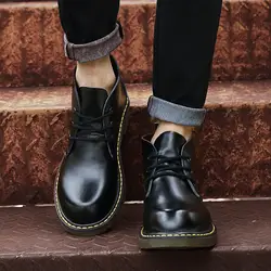 В 2017 году новая зимняя модная обувь кисти цвета Мартенс Красивые Новые мужские ботинки Рабочая обувь