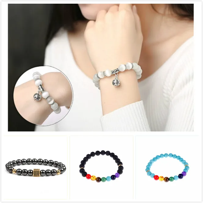 

Slimming Women bangles Men Bracelet Weight Loss Hand String Slimming Stimulating Acupoints Black Gallstone Magnetic Health care