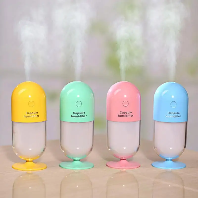

120ml Mini Capsule USB Ultrasonic Aroma Humidifier Incense Burner Colorful Night Light Desktop Office Home Oil Diffuser