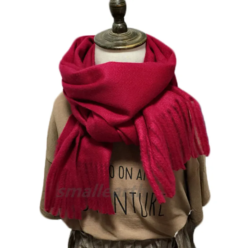 В году, зимний кашемировый шарф с кисточками шарф шаль Осень Мальчики Девочки теплый воротник малыша шеи одежда - Color: wine red