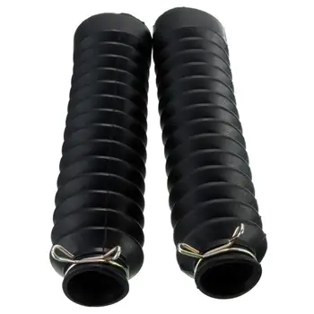 

VODOOL 2Pcs/Set Car-Styling Black Universal Motorcycle Rubber Front Fork Cover Shock Absorber Gaiters Gators Boots Dust Case