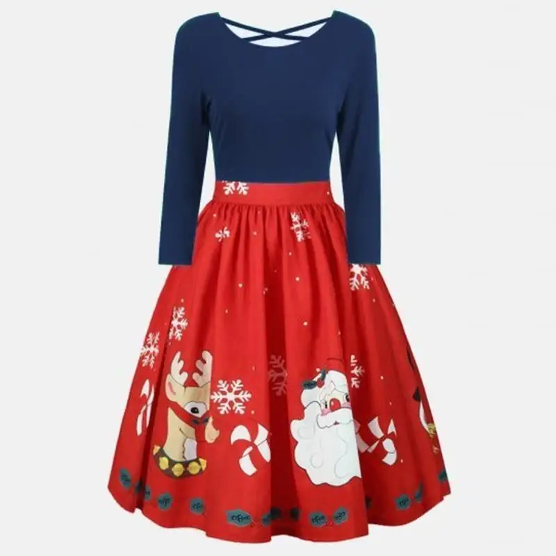 Size S 5XL Christmas Dresses Vestidos Long Sleeves Elegant Midi Winter