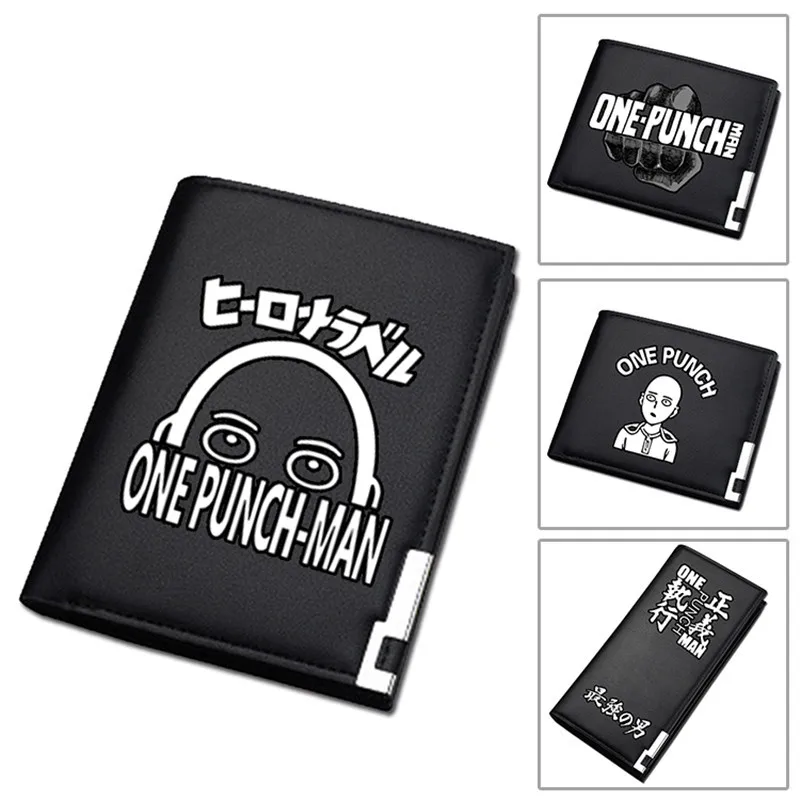 

Hot Japanese ONE PUNCH-MAN Pu Leather Short Wallet Anime Long Coin Purse Saitama ID Card Holder Unisex Money Bag Women Clutch