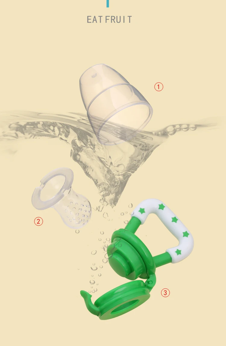 Детские игрушки, портативная Детская Соска с фруктами, силиконовая безопасная соска для кормления, игрушки-прорезыватели для детей 3+ месяцев