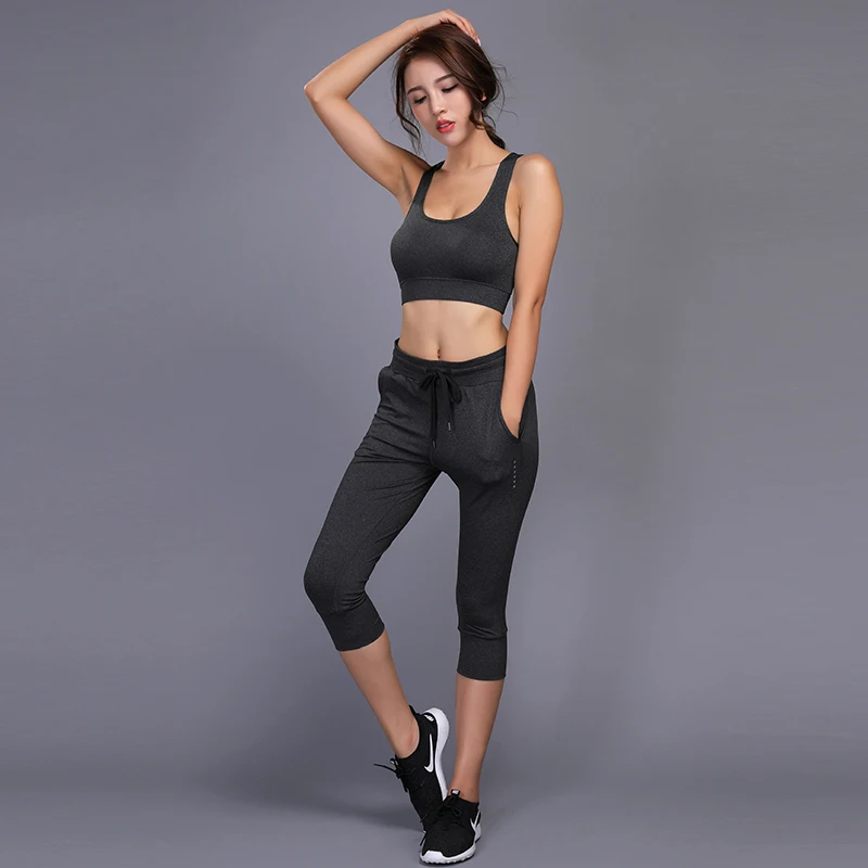 

2018 New Quick Dry Running Sets Pants Bra women Slim Sports yoga Bra Pants suits Women Breathable Gym Jogging Training Leggings